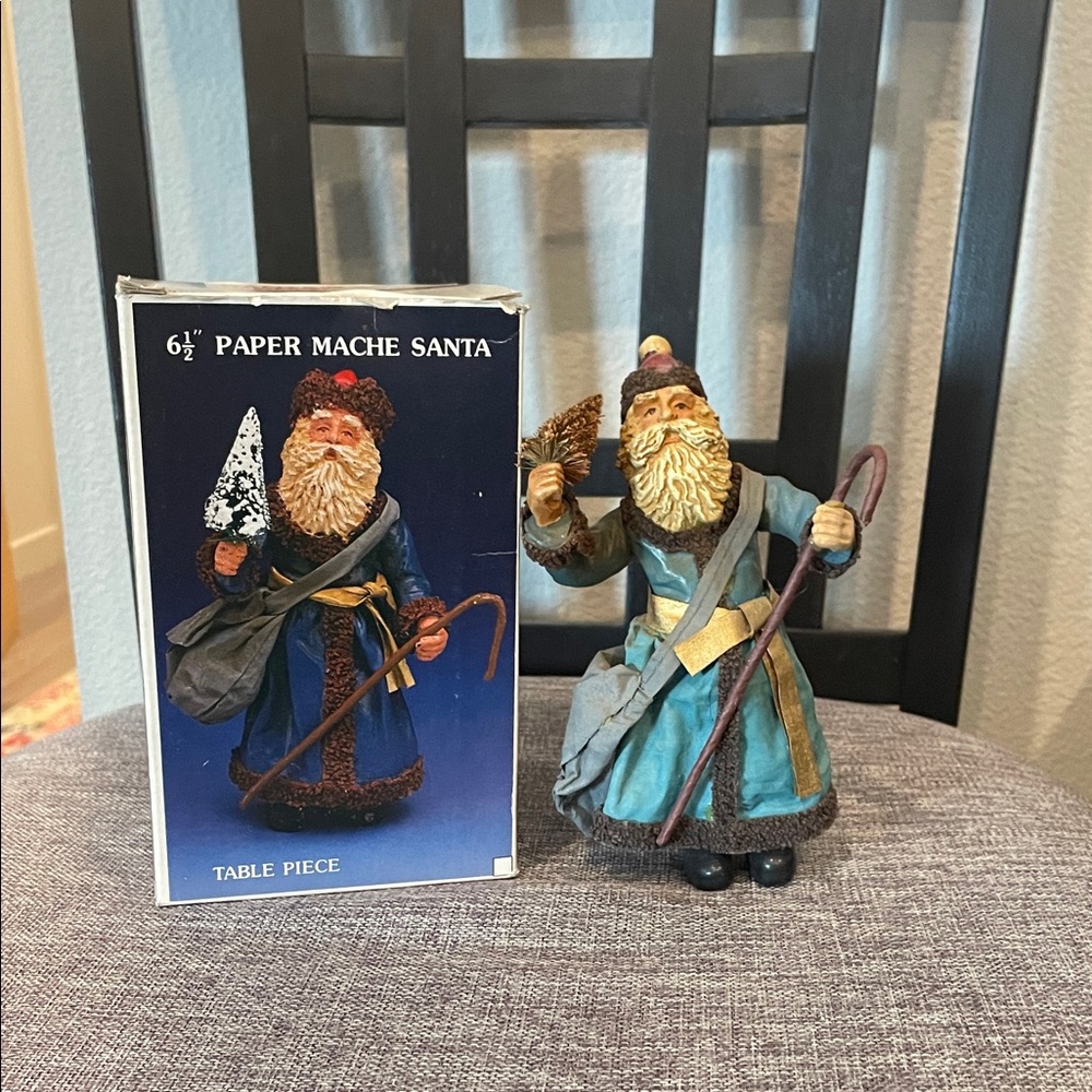 Kurt Adler Blue and Brown Santa Figurine